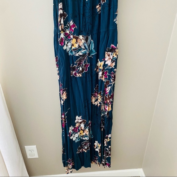 Xhilaration Floral Print Maxi Dress Blue Sz Medium - Picture 11 of 12